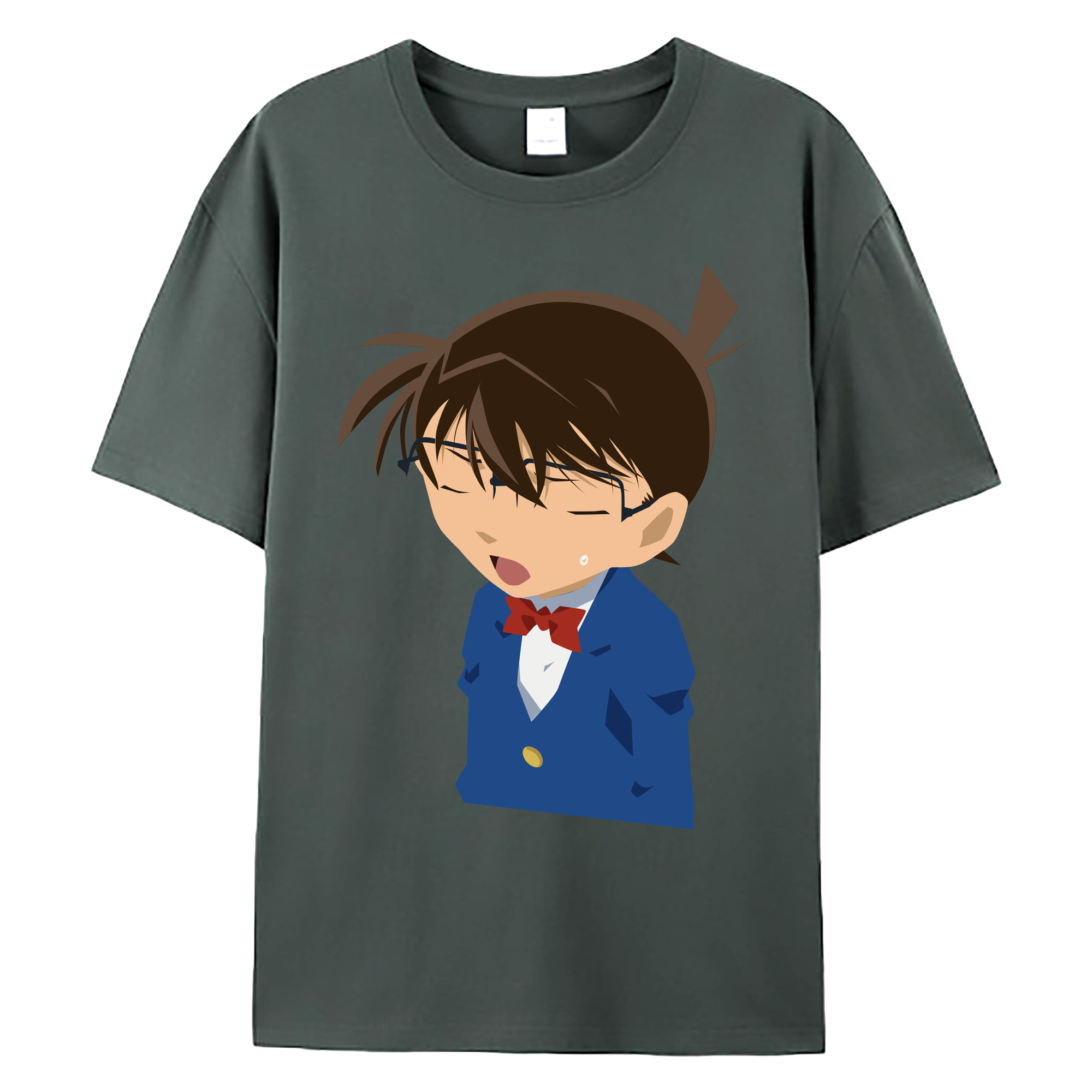 （画像用） 名探偵コナン 江戸川 コナン Detective Conan Conan Edogawa 綿100％ メンズ半袖Tシャツ｜肌触りやわらか＆通気性